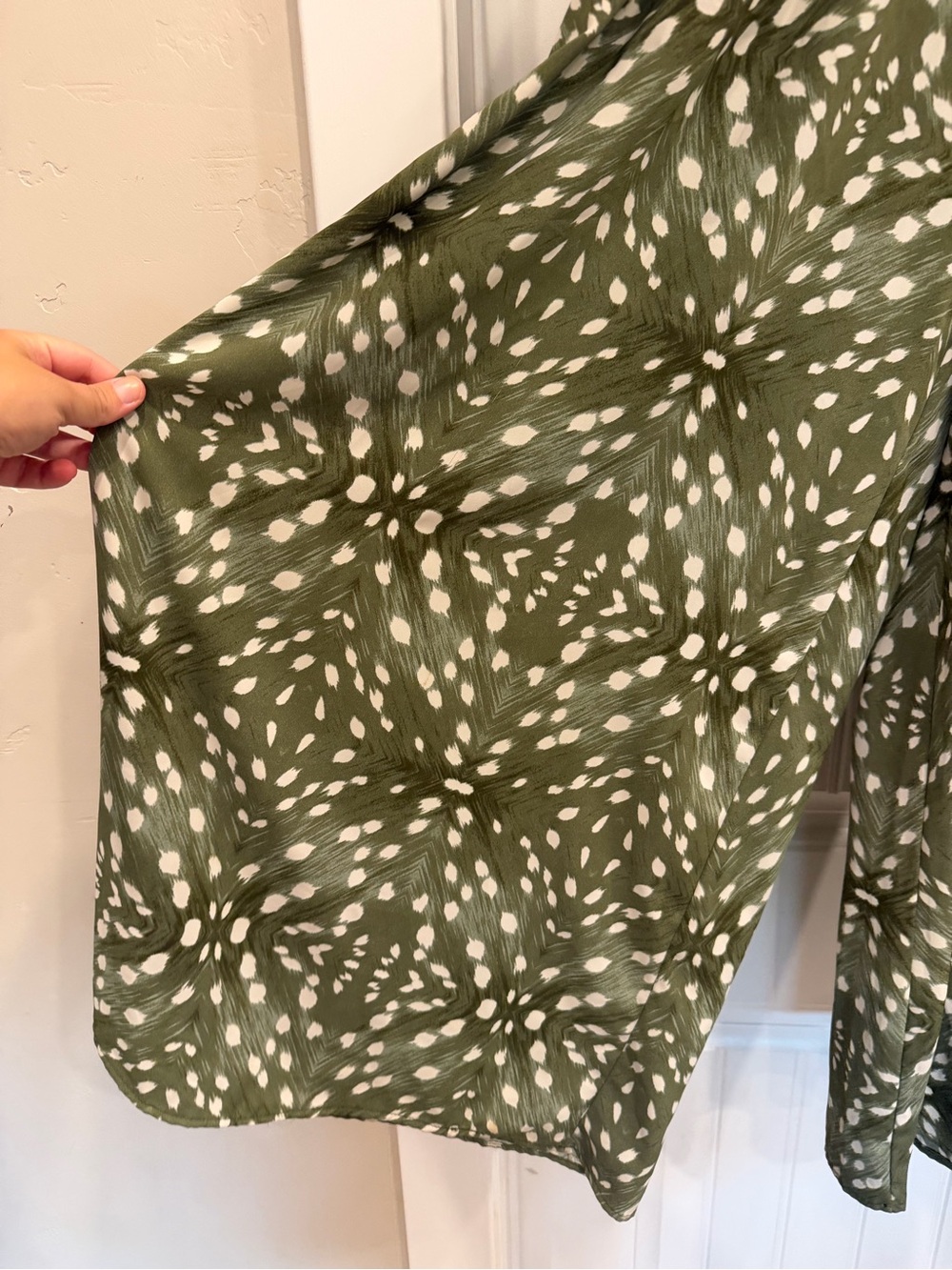 Wide Leg Olive Green Deer Print Pants - Picture 2 of 5